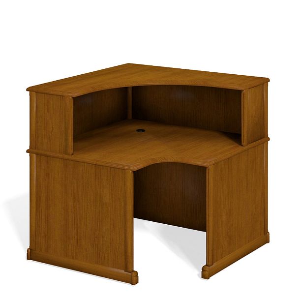Модуль стойки ресепшн угловой "Версаль"  ПК-ВР-СКР120Х120УГ-В1-198 орех орвието - Вид 1