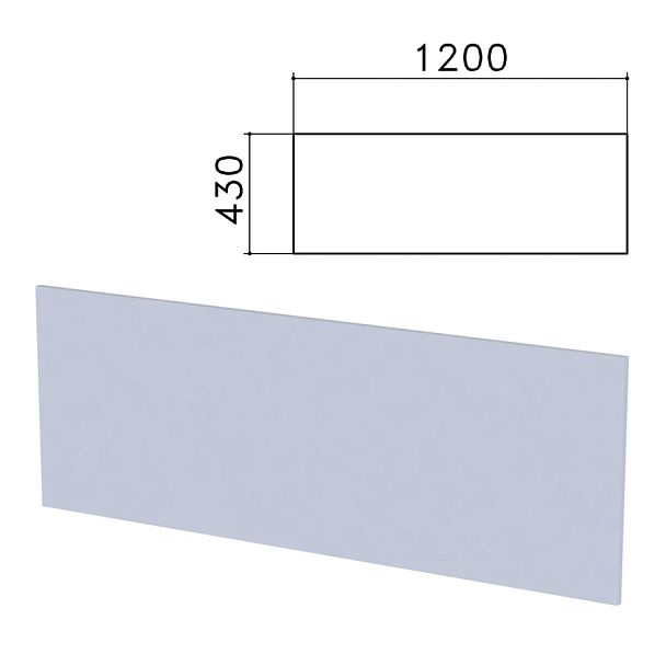 Экран-перегородка "Бюджет", 1200х16х430 мм, БЕЗ ФУРНИТУРЫ, серый, 402666-030 - Вид 1