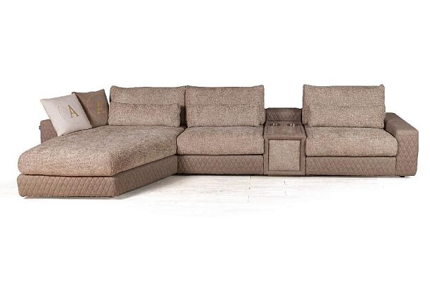 Aldo угловой модульный диван с терминальным шезлонгом, баром и столиком - Вид 4