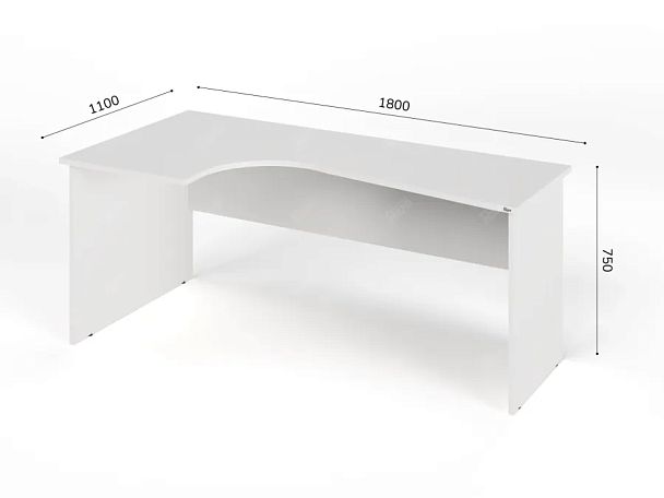 ЛАЙТ / LIGHT RLG005-18x11L Угловой стол 180x110x75 Белый - Вид 2