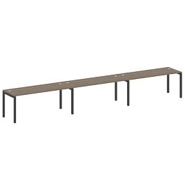 Metal System Quattro Р. ст. на 3 раб. места на П-образном м/к 50БП.СМ-3.5 Вяз/Антрацит металл 5400*720*750 - Фото предпросмотра