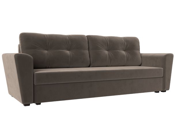 Диван прямой Амстердам Лайт (полностью велюр коричневый) - Вид 1