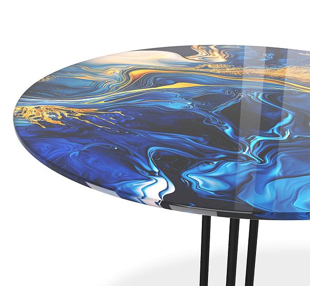 Столик кофейный Sheffilton SHT-CT55/H43 синий сапфир/черный муар - Вид 4