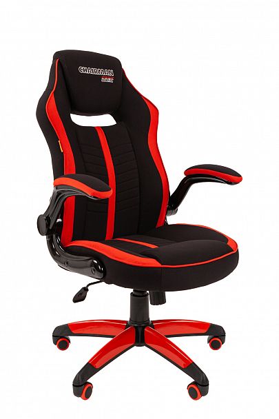 Кресло CHAIRMAN GAME 19, ткань, черный/красный - Вид 1