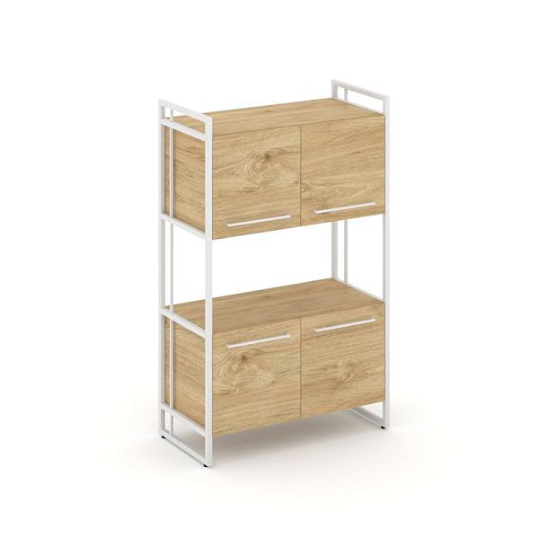 Rift Шкаф 3 ниши широкий RF.SS-33 Тиквуд Светлый/Металл Белый 798*396*1286 - Вид 1