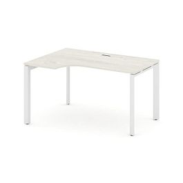 Style Project Next Стол рабочий эргономичный SN-59P.SPA-001(L) Дуб Наварра/Металл Белый/Белый Заглушка 1380*600/980*750 - Фото предпросмотра