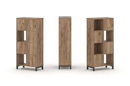 Стайл Проджект Набор стеллажа 1 сторон., 4 яр. SN.NS-421 Дуб Табак/Металл Антрацит 754*400*1615 - Фото предпросмотра