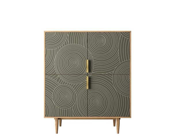 Большой комод с четырьмя дверками Line R19/browngrey - Вид 1