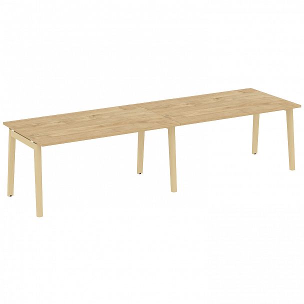 Стол переговорный (2 столешницы) "Onix wood" OW.PRG-2.4 тиквуд светлый/дуб светлый - Вид 1