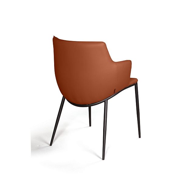Стул с подлокотниками Sofia, экокожа soft-touch, терракот - Вид 5