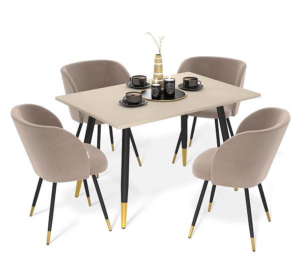 Обеденная группа Sheffilton SHT-DS309 ассаль/латте/черный муар/золото - Вид 2