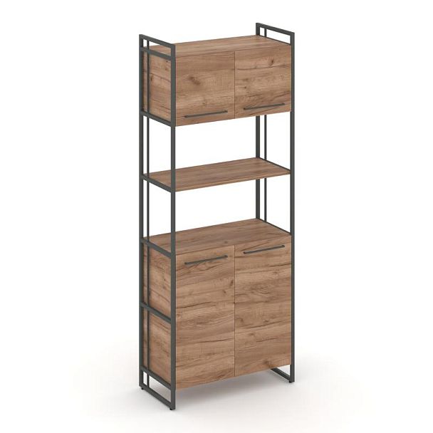 Rift Шкаф 5 ниш широкий RF.SS-53 Дуб Табак/Металл Антрацит 798*396*2010 - Вид 1