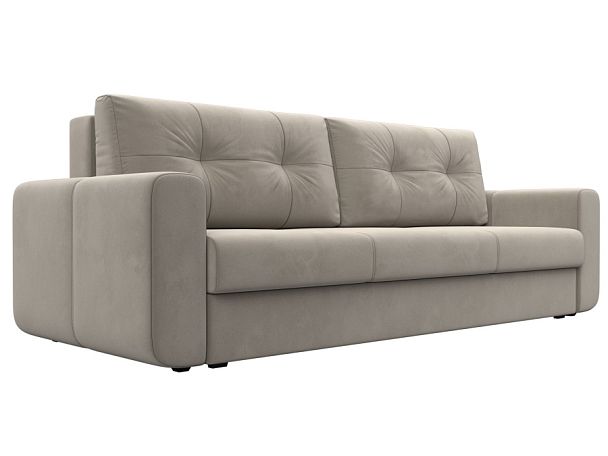 Прямой диван Лига-031 Микровельвет бежевый - Вид 1