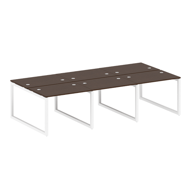 Metal System Quattro Р. ст. на 6 раб. места на О-образном м/к 50БО.СМ-6.1 Венге/Белый металл 3000*1475*750 - Вид 1