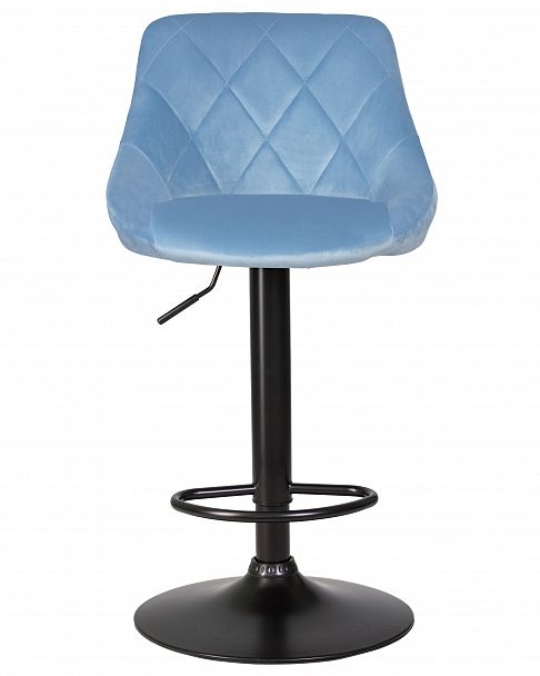 Стул барный DOBRIN LOGAN BLACK (пудрово-голубой велюр (MJ9-74)) - Вид 6