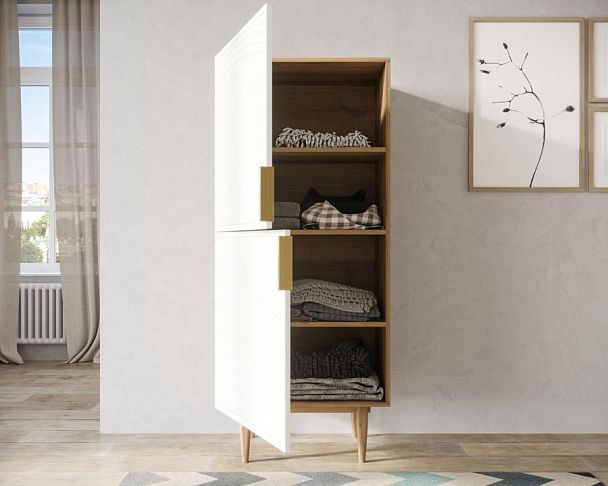 Вертикальный комод с двумя дверками Line LN05/GR1/beige - Вид 2