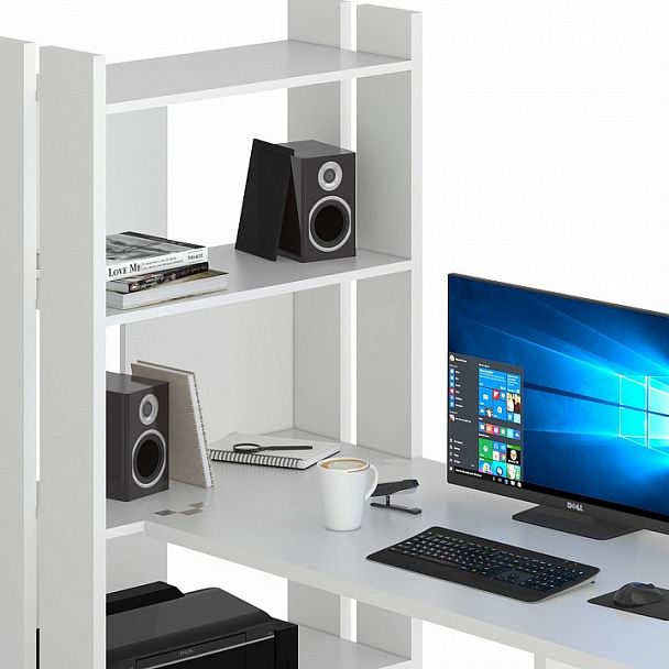 Стол компьютерный Домино Lite СТЛ-ОВ+С120Р Белый - Вид 5