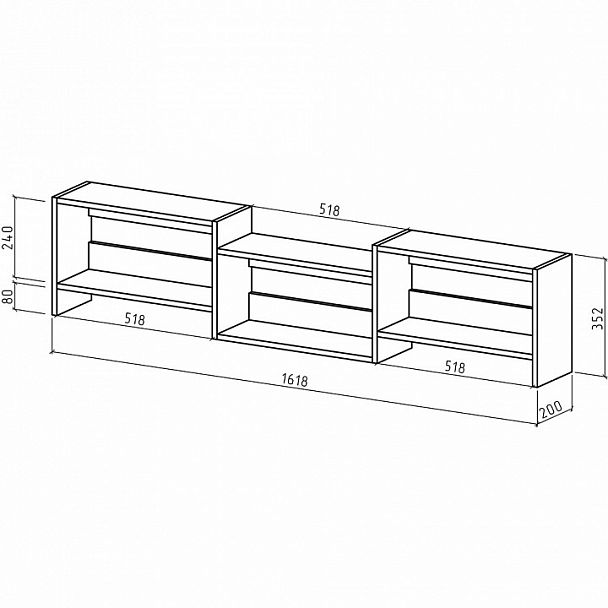 Полка навесная Лайт-43 - Вид 2