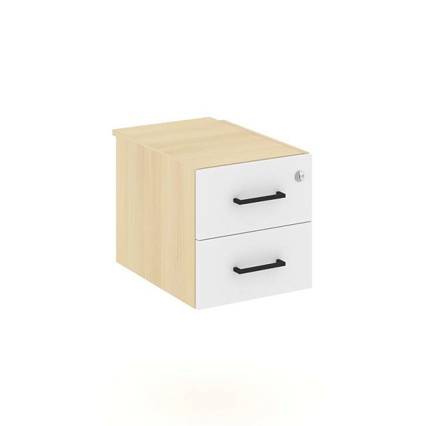 Стайл Проджект Тумба с 2 ящ. SN.TP-031 Акация Лорка/Белый/Черный Ручки 343*453*356 - Вид 1