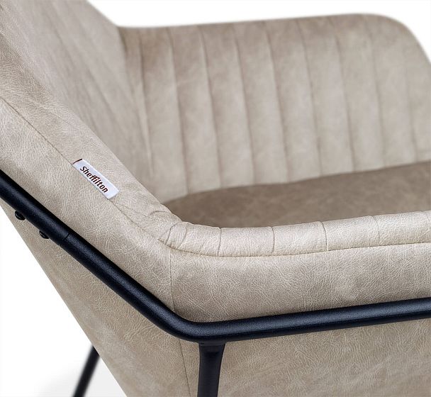 Кресло Sheffilton SHT-AMS2-1 НА МЕТАЛЛОКАРКАСЕ лунный мрамор/черный муар - Вид 6