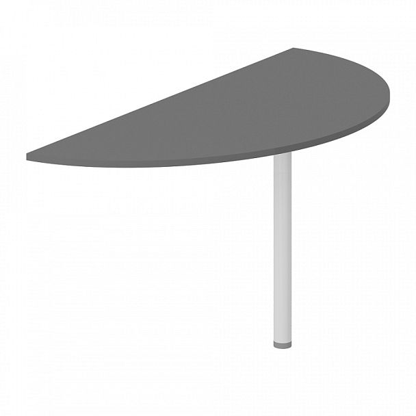 Брифинг приставка, столешница 25 мм "Столы для персонала"  ПК-ЛОГ-ПР140Х60БН/Т/25-В1-297 антрацит - Вид 1