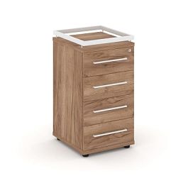 Rift Тумба приставная+рамка RF.TPR-002 Дуб Табак/Металл Белый 416*460*797 - Фото предпросмотра