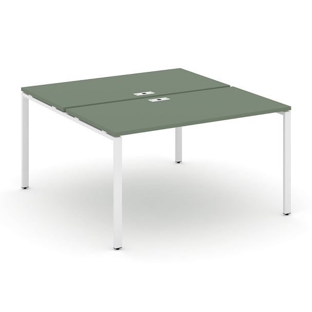 Concept Рабочая станция на 2 места CN.DRS-003 Кобо/Металл Белый 1380*1480*750 - Вид 1