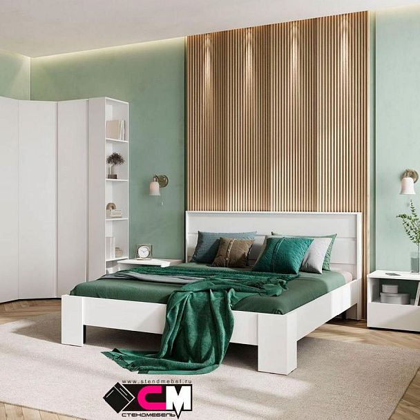 Хелен КР 02 Кровать 1.4х2.0 (1,470х0,928х2,114) белый/белый - Вид 3