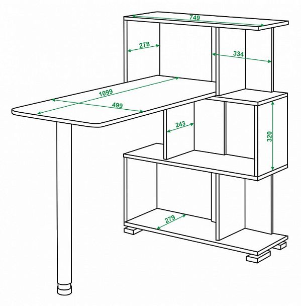Стол компьютерный Домино СЛ-5-3СТ Карамель/Белый - Вид 2