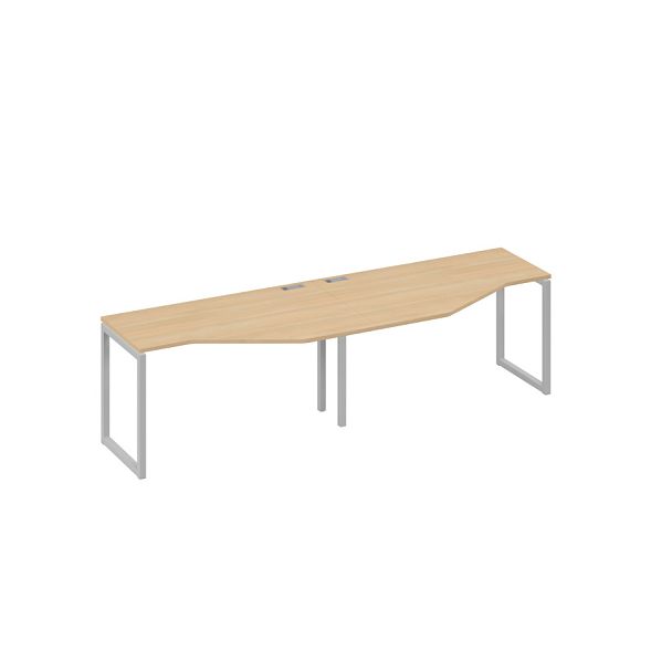 Рабочая станция опоры QUATTRO столы (2х140) Техно A4 А4 Б4 053-2 БП натуральный дуб / металлокаркас серый - Вид 1