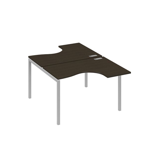Рабочая станция столы Классика (2х120) каркас DUE A4 А4 Б2 180 БП венге / металлокаркас серый - Вид 1