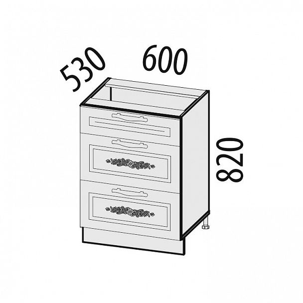 Стол "Виктория" 20.66 с 3 ящиками - Вид 2