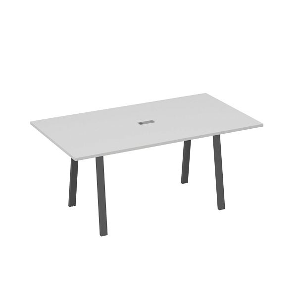 Стол 180 с металлокаркасом TRE для переговоров A4 А4 Б3 122 БП серый / металлокаркас антрацит - Вид 1