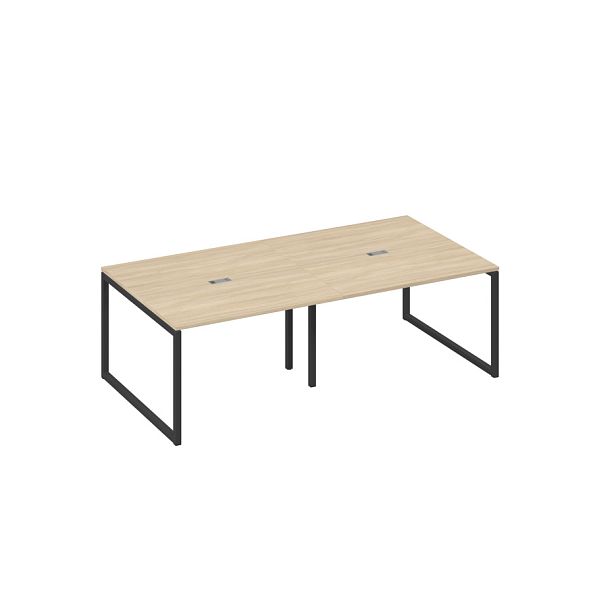 Стол 240 с каркасом QUATTRO переговорный A4 А4 Б4 131-2 БП дуб скандинавский / металлокаркас антрацит - Вид 1