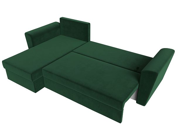 Угловой диван Амстердам Лайт левый (полностью велюр зеленый) - Вид 9