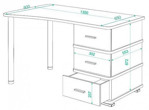 Стол письменный Домино СД-35 Белый/Нельсон правый - Вид 2