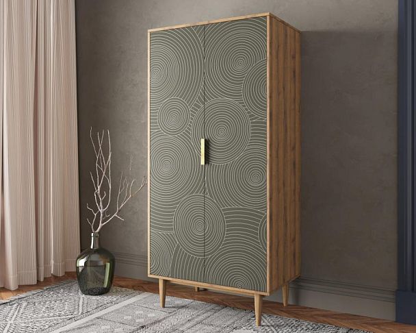 Шкаф малый двухстворчатый Line R24/browngrey - Вид 3