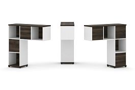 Concept Надставка низкая CN.DNN-001 Дуб Мали/Белый Бриллиант/Металл Черный 1099*365*1130 - Фото предпросмотра