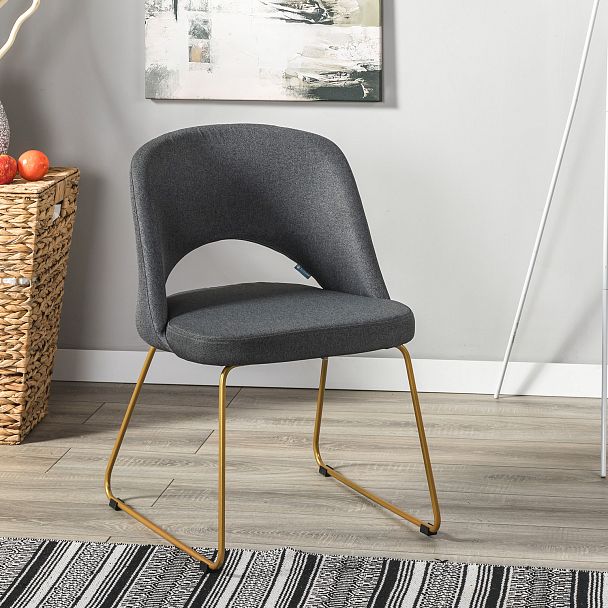 Стул Lars тёмно-серый/Линк золото - Вид 6