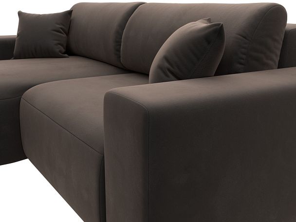 Диван угловой Лига-036 Классик левый угол Велюр коричневый - Вид 4