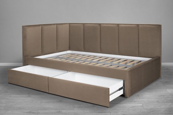 Кровать «Лайф с ящиками», 900 бежевая - Вид 4
