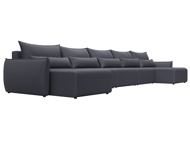 Диван П-образный Лига-051 НПБ МегаЛонг Экокожа серый - Вид 3