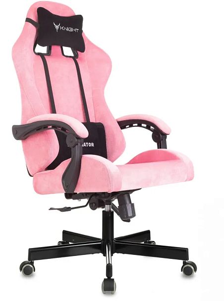 Кресло игровое Knight Terminator розовый Velvet 36 крестов. металл - Вид 1