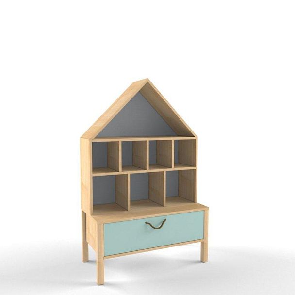 Стеллаж для игрушек детский Скандинавия ДОМИК - Вид 1