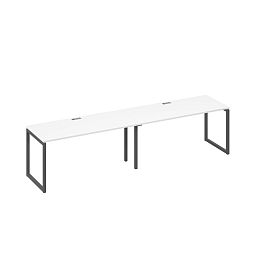 Станция рабочая на каркасе QUATTRO (2х160) A4 А4 Б4 015-2 БП белый премиум / металлокаркас антрацит - Фото предпросмотра