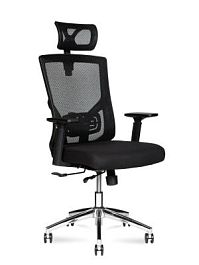 Кресло офисное / Гарда SL / черный пластик / черная сетка / черная ткань / крестовина хром - Фото предпросмотра