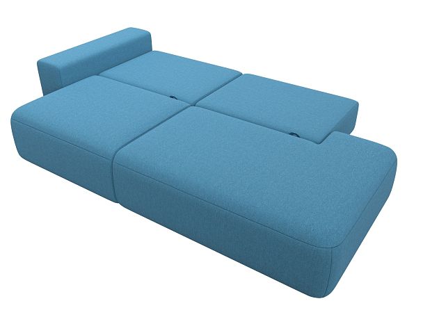 Диван прямой Лига-036 НПБ Модерн подлокотник слева Рогожка голубой - Вид 9