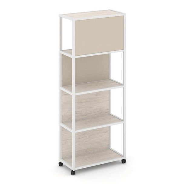 Shelf Mobile Стеллаж 5 уровней 1 секция VR.LT-STK-504.12 Денвер Светлый/Металл Белый/W-04 1200*400*2000 - Вид 3