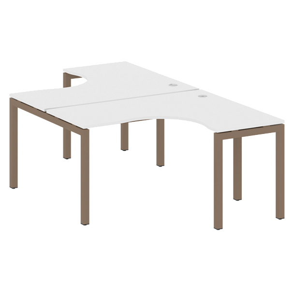 Metal System Quattro Р. ст. криволинейная на П-образном м/к 50БП.РАС-СА-2.3 Белый/Мокко металл 1400*2435*750 - Вид 1