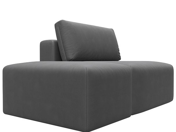 Модули диван и пуф Лига-060 НПБ Искусственная замша серый - Вид 3